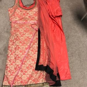 Pink Banarasi Chudidar Straight main image 1
